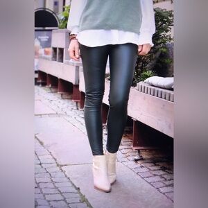 NWT Dark Green Faux Leather Legging Pant